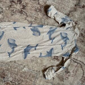 Carter's Cream and Light Blue Whale Footed Sleeper